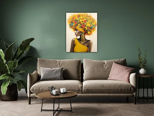 Miniatura 201 de Arte de pared afroamericano, decoración de rey y reina bailarín negro para sala de estar, arte de pareja de amor negro para dormitorio, lienzo