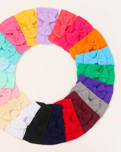 Miniatura 6 de jollybows - 20 diademas elásticas con lazo para el pelo, de nailon, diademas de turbante para niñas, accesorios para el pelo para niños, bebés