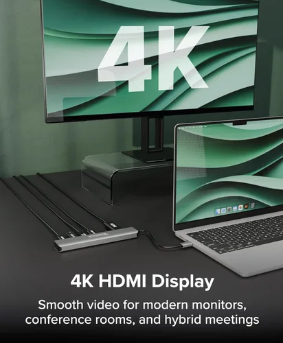 Miniatura 2 de Concentrador USB-C enchufable 7 en 1 para pantalla HDMI única, concentrador sin controlador, HDMI 4K, 3 USB 3.0, lector SD/microSD, carga de 100 W