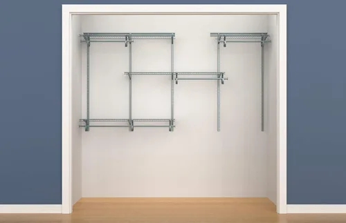 Miniatura 9 de ClosetMaid ShelfTrack - Sistema organizador de alambre para armario, ajustable de 5 a 8 pies, con estantes, barras de ropa, herrajes, acero Cromo