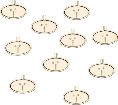 Miniatura 14 de 10 aros pequeños de madera perforados para marco de punto de cruz, bordado, artes, bricolaje, herramienta de manualidades