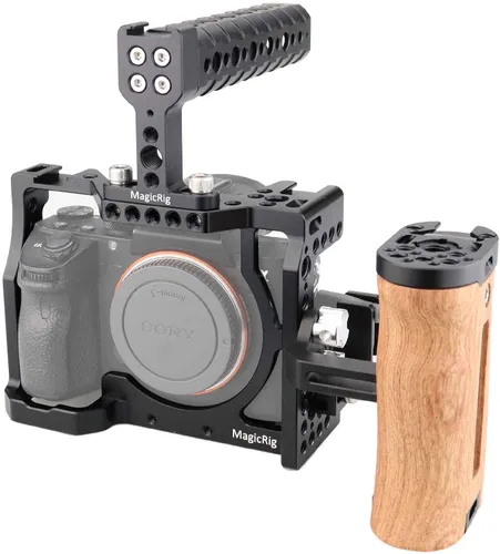 Miniatura 7 de A7iii / A7riii - Jaula de cámara completa y mango superior de localización ARRI, con 5 soportes de zapata fría, agujeros ARRI de 1/4 pulgadas y 3/8