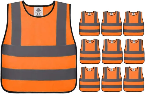 Miniatura 8 de Dazonity Chaleco de seguridad de alta visibilidad para niños, tiras reflectantes, M, apto para niños y niñas de 8 a 12 años, para caminar o volver a