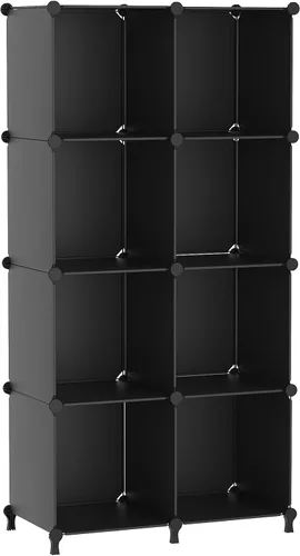 AWTATOS Organizador de almacenamiento de 8 cubos, estante organizador de armario, estantería, estantes de almacenamiento apilables para armario,