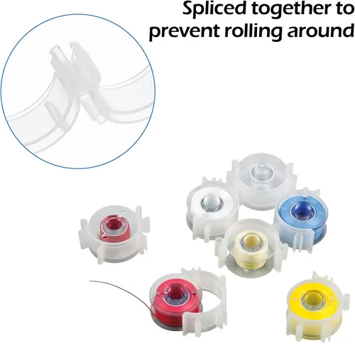 Miniatura 4 de YBEATY 80 clips de bobina de coser, pequeños kits de soportes de bobina transparentes, abrazaderas de hilo de plástico, organizadores de bobinas