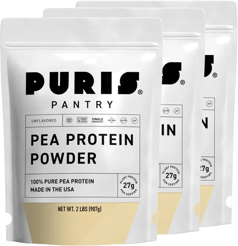 Miniatura 7 de PURIS Proteína de guisante en polvo – Vegano a base de plantas 0.95 oz por porción Sin lácteos, soja y gluten Etiqueta limpia sin OMG Sabor