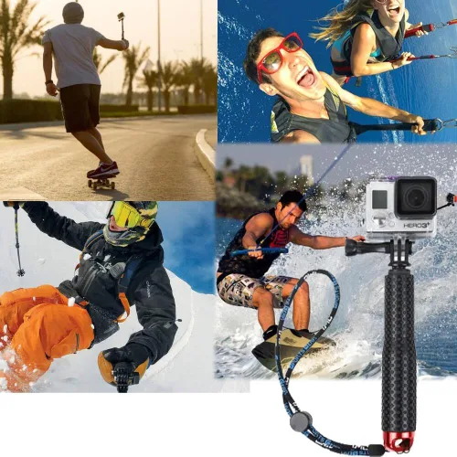 Miniatura 8 de Extensión ajustable de agarre de mano subacuática de 19 pulgadas, poste monopod para GOPRO Hero 6/5/5/5 sesión/4/3+/ 3/2/1, GeekPro, AKASO, Xiaomi