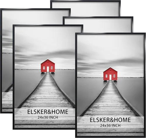 Miniatura 41 de ELSKER&HOME 18x24 Marco para Póster 3 Pack, Marco Plateado para Montaje Horizontal o Vertical en la Pared, Resistente y a Prueba de Arañazos