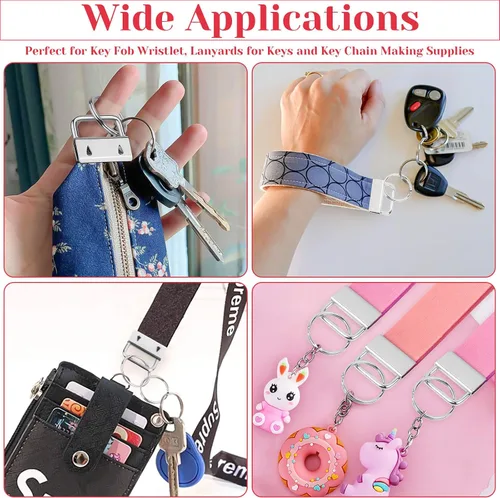Miniatura 9 de shynek - 50 piezas de accesorios para llavero de 1 pulgada con herramienta de alicates para llavero y abrazadera de muñeca, Varios