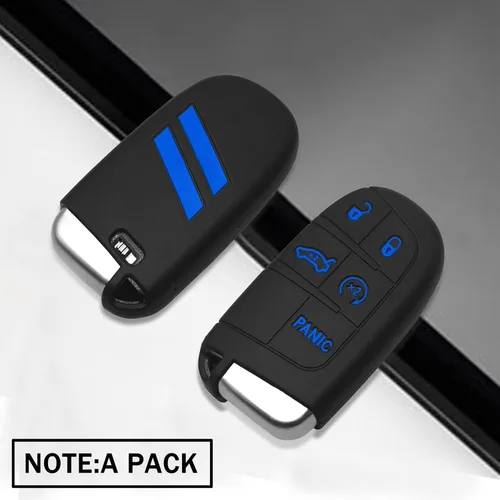 Miniatura 3 de YOSRTER - Paquete de 1 funda protectora de silicona para llave remota, con 5 botones, carcasa para llave de automóvil, accesorio (borde azul)