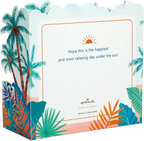 Miniatura 3 de Hallmark Paper Wonder - Tarjeta desplegable para el día del padre (escena de puesta de sol en 3D) para papá, marido, abuelo, amante de la playa