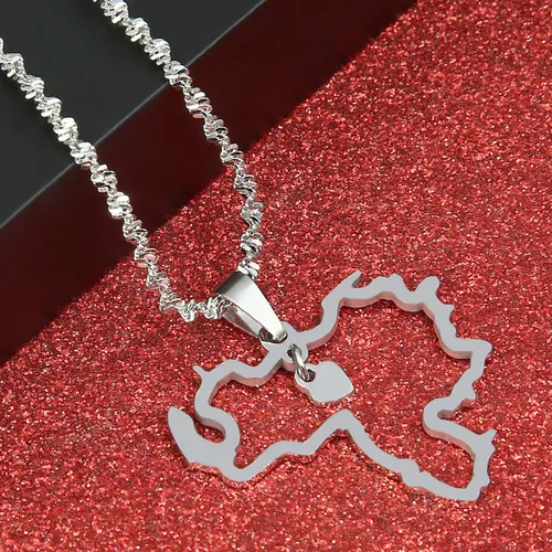 Miniatura 4 de Collar con colgante de mapa de Venezuela de acero inoxidable