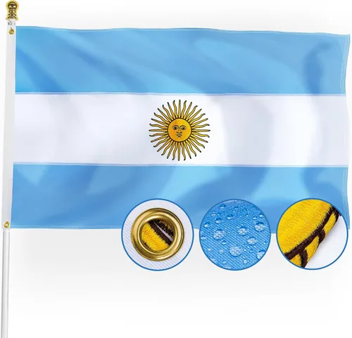 XIFAN Bandera argentina de alta calidad para exteriores, de 3 x 5 pies, grande, de doble cara, resistente, de nailon 210D, bordado, decoración de