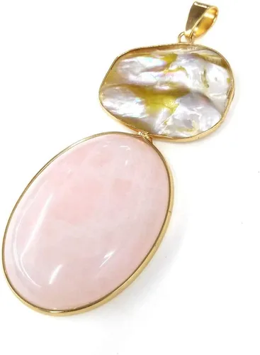 Miniatura 9 de LE SKY colgantes de piedra natural perlas de agua dulce y concha de abulón colgantes para la fabricación de joyas 31X76mm (2 PCS)., Piedra Perla