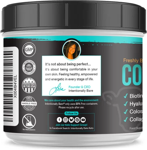 Miniatura 9 de Intentionally Bare Polvo de calostro alimentado con pasto y péptidos de colágeno – Primer ordeño – Polvo de calostro bovino con colágeno, biotina
