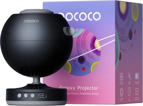 Miniatura 11 de POCOCO Proyector de Estrellas Galaxy para dormitorio con discos de película óptica reemplazables, proyector de luz nocturna de planetario