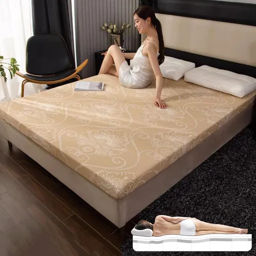 Miniatura 2 de Cubrecolchón de espuma viscoelástica suave Queen de 3.1 pulgadas, protector de colchón de alta densidad con funda transpirable extraíble con Camel