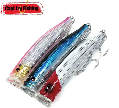 Miniatura 8 de Señuelos de popper de agua salada señuelos flotantes de pesca en la superficie Señuelos flotantes de pesca en la superficie, Poppers, Señuelos
