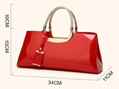 Miniatura 5 de Bolso de mano de cuero vegano brillante para mujer, bolso de hombro grande para mujer, bolso de mano de noche, bolso de mano para fiesta