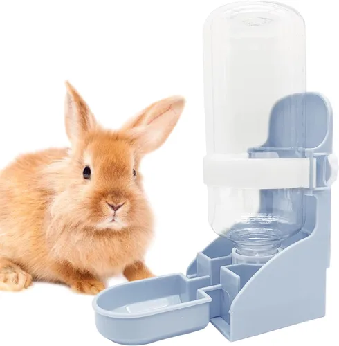Miniatura 10 de kathson 2 botellas de agua de conejo, fuente de agua colgante de 17 onzas, dispensador automático sin fugas, alimentador de agua para conejito