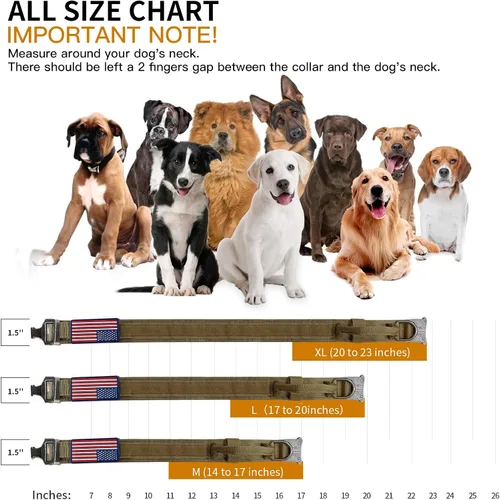 Miniatura 4 de Celifelight Collar táctico para perro, nailon ajustable, hebilla de metal resistente con asa, funda protectora Airtag, marrón, L, razas medianas