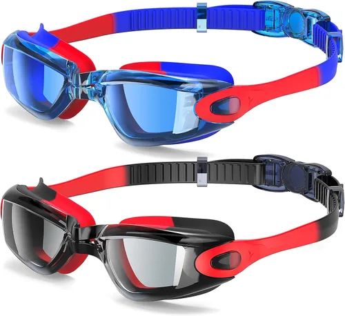 Miniatura 8 de Braylin Gafas de natación para niños, paquete de 2 gafas de natación para niños, adolescentes, niños o niñas, gafas de natación para piscina