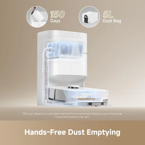 Miniatura 3 de DREAME Aspiradora robot D20 Pro Plus, succión de 13,000 Pa, DuoBrush para pelo de mascotas, limpieza de esquinas, vaciado automático, prevención