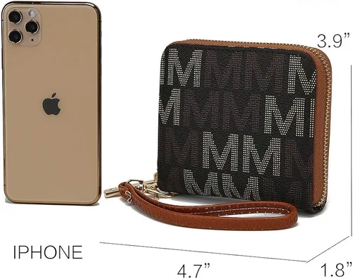 Miniatura 4 de MKF - Cartera de pulsera para mujer múltiples ranuras para tarjetas bolso de piel sintética correa extraíble