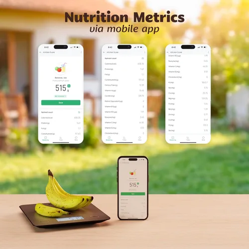 Miniatura 3 de Báscula inteligente de alimentos para preparación de comidas con calculadora nutricional, rastreador de macro de calorías, báscula digital de cocina