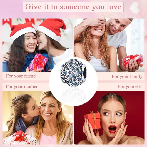 Miniatura 6 de Abalorio de plata de ley 925 para pulseras y collares Pandora para mujer, circonitas cúbicas 5A, cuentas de joyería