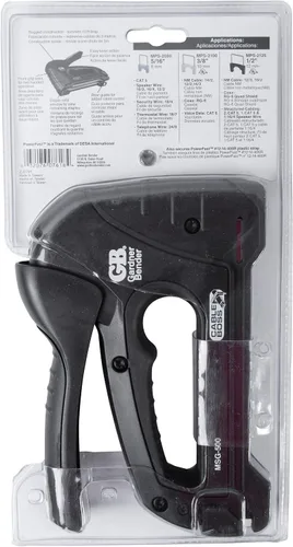 Miniatura 5 de Gardner Bender MSG-501B - Pistola grapadora de cable resistente, grado profesional, asegura (NM) coaxial y cable de bajo voltaje, negro