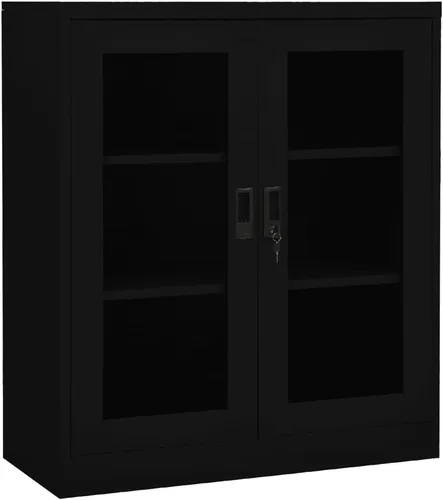 Miniatura 10 de Archivador de metal de 2 cajones, archivador de acero para oficina con cerradura para el hogar y la oficina, 35.4 x 18.1 x 28.5 pulgadas (blanco)