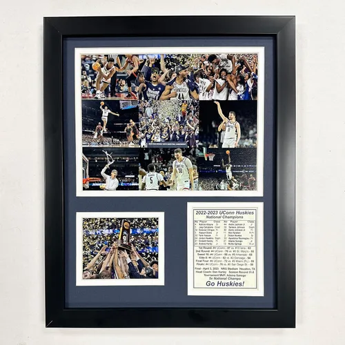UConn - Baloncesto para hombre, campeones nacionales 2022-2023, collage de fotos enmarcado, 2 tamaños (mosaico, 12 x 15 pulgadas)