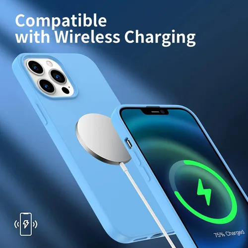 Miniatura 5 de Funda diseñada para iPhone 13 Pro Max, funda de silicona ultra delgada a prueba de golpes, de microfibra suave anti arañazos, protección mejorada