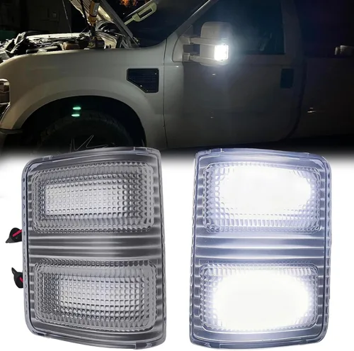 Miniatura 7 de Luces intermitentes LED para espejo lateral, lámpara de estacionamiento compatible con camionetas 2008-2016 F250 F350 F450 F550 Super Duty Pickup