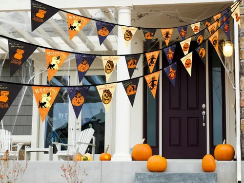 Miniatura 2 de Cartel temático de personajes de películas de terror para decoración de interiores y exteriores, suministros de fiesta de Halloween, decoraciones