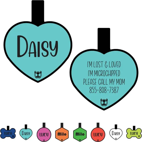 Miniatura 10 de Etiqueta de gato silenciosa de silicona personalizada con 5 líneas de grabado profundo personalizado duradero, etiqueta de identificación de mascota