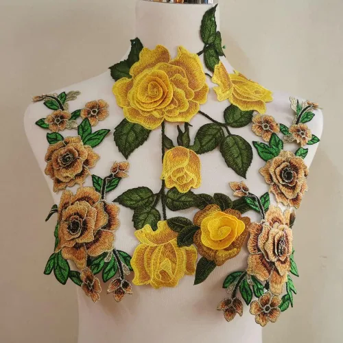 4 piezas bordadas de flores rosas para coser en parche para vestido, sombrero, bolsa, jeans, apliques, manualidades, accesorios de ropa, bricolaje