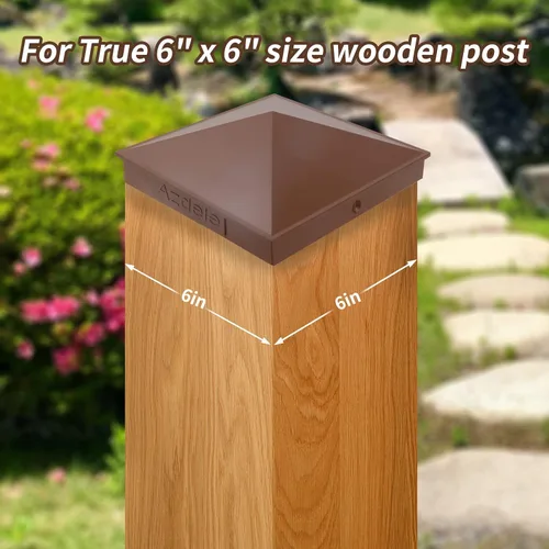 Miniatura 11 de Azdele Tapas de aluminio piramidal de 4 x 4 para postes nominales de madera de 4 x 4 pulgadas (verdadero 3.5 x 3.5 pulgadas), con superficie