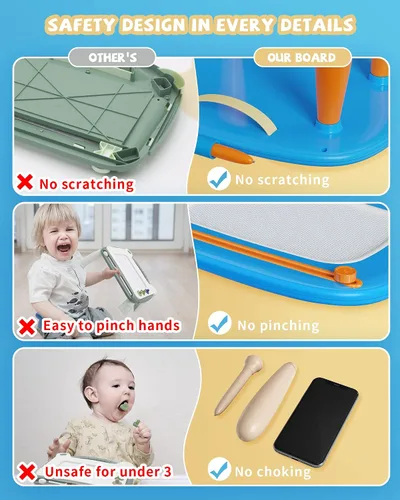 Miniatura 3 de Kikapabi Tablero magnético de dibujo para niños pequeños, regalos de primer cumpleaños para niñas y niños de 1, 2 y 3 años, tablero de garabatos