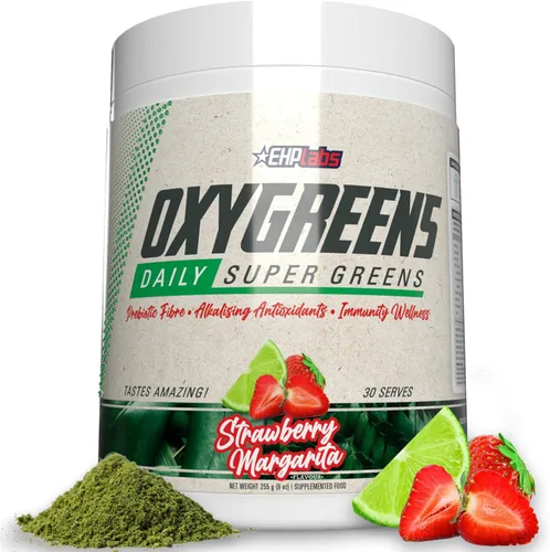 Miniatura 12 de EHP Labs OxyGreens Super Greens Powder - Superalimento de espirulina y clorella, jugo verde en polvo y suplementos de verduras con fibra prebiótica