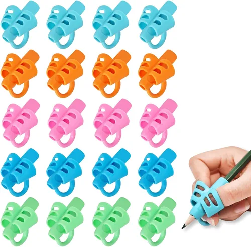 Miniatura 9 de KIGEAPUEL 20 piezas de empuñaduras para lápices para niños, entrenamiento ergonómico de la escritura, soporte para lápices, herramienta de escritura