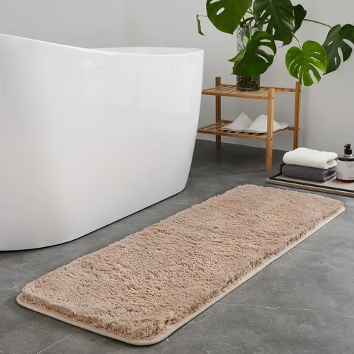 Miniatura 38 de TECHMILLY Alfombras Corredoras de Baño Super Suaves Peludas, Alfombras de Baño de Microfibra Gruesas Antideslizantes Absorbentes, Tapete de Baño