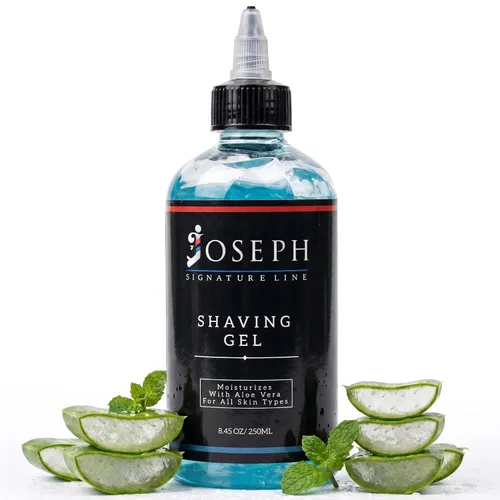 Gel de afeitado transparente con aloe vera, gel de afeitar transparente para hombres, deslizamiento suave, fórmula hidratante y refrescante, sin
