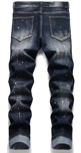 Miniatura 2 de AITITIA Jeans elásticos rasgados de ajuste regular para hombre