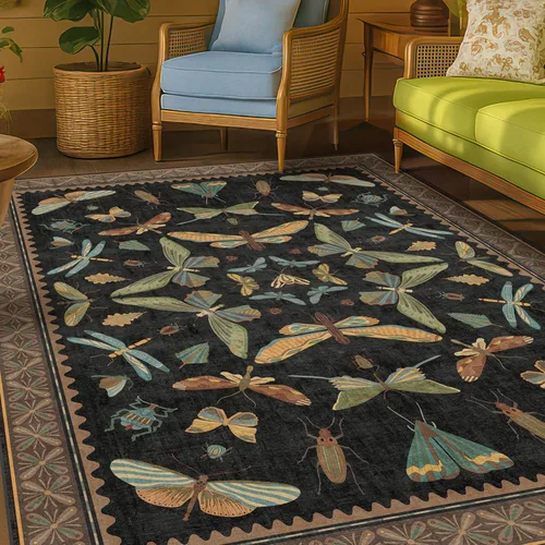 Miniatura 25 de Hazo Haus Alfombra de Baño Bohemia Lavable 2x3, Alfombras Pequeñas para Cocina, Tocador, Puerta Principal Entrada Interior, Antideslizante Pelo Bajo