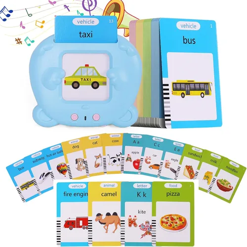 Tarjetas flash parlantes para niños pequeños de 1, 2, 3, 4, 5 años, juguetes educativos de bolsillo para hablar, tarjetas flash educativas parlantes