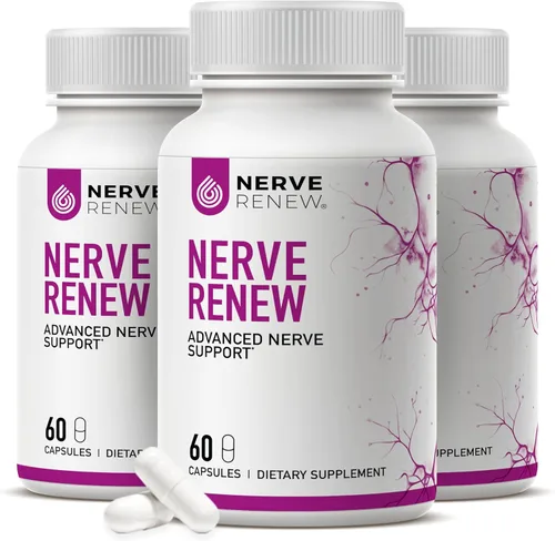 Miniatura 10 de NERVE RENEW Apoyo nervioso avanzado: 300 mg de ácido R-alfa lipoico estabilizado, complejo de vitamina B, benfotiamina, hierbas para un apoyo