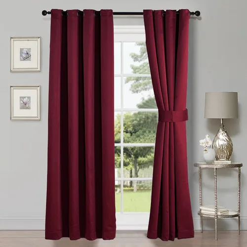 Miniatura 17 de HESTIN Juego de cortinas opacas de 4 piezas (incluye 2 paneles y 2 alzapaños), cortinas opacas con aislamiento térmico sólido con ojales