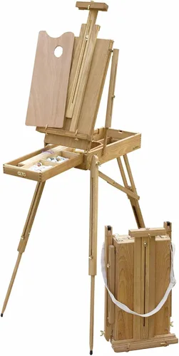 Creative Mark Cezanne - Caballete de viaje francés de media caja, todo madera, olmo engrasado, ligero, 11.25 libras, acuarela, dibujo, uso de aire